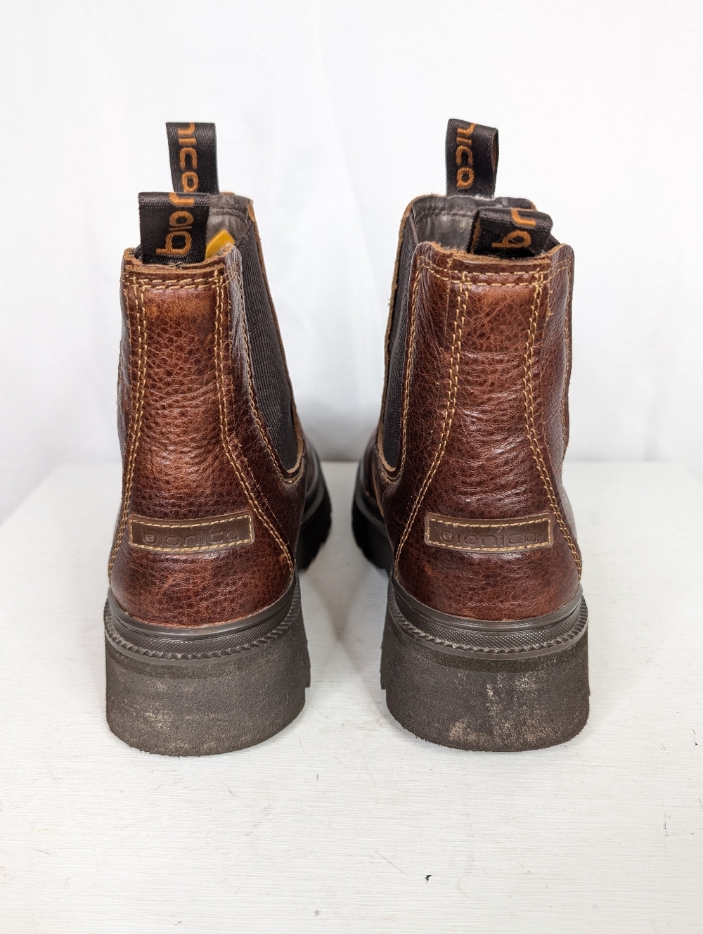Bionica Drina Chestnut Brown Leather Waterproof Chelsea Combat Boots - Size 9 - Picture 5 of 7